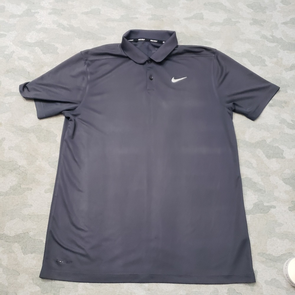 Nike Golf Polo Shirt Mens Medium Gray Outdoor Dri-FIT Short Sleeve Sportswear